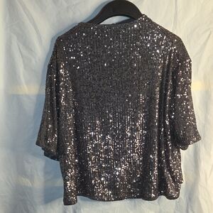 H&M Sparkling Silver Sequin Top